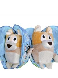 peluche con cremallera  bluey amalillo  20cm
