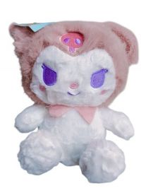 peluche pelo largon kuromi  marron claro  22cm